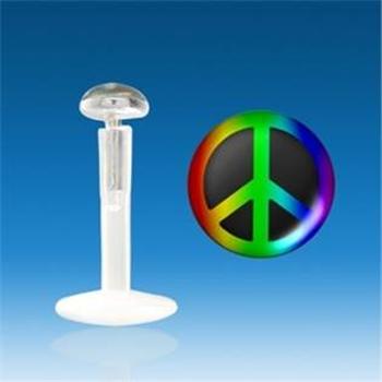 Šperky4U Piercing do brady - labreta  "peace" - LB01136