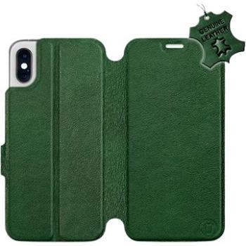 Flip pouzdro na mobil Apple iPhone XS - Zelené - kožené -   Green Leather (5903226525324)