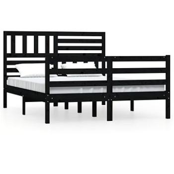 Rám postele černý masivní dřevo 120 × 200 cm, 3101087 (3101087)