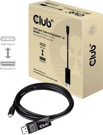 USB kabel club3D [1x USB 3.1 zástrčka C - 1x zástrčka DisplayPort] černá 1.80 m