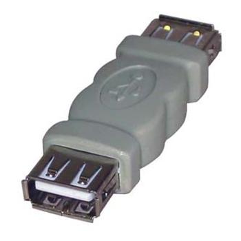 USB spojka, (2.0), USB A samice - USB A samice, šedá, 5891, DOPRODEJ