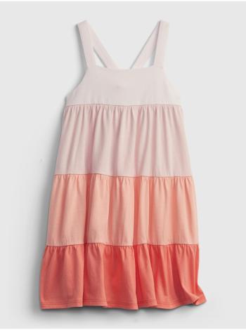 Červené holčičí dětské šaty color tier dress GAP