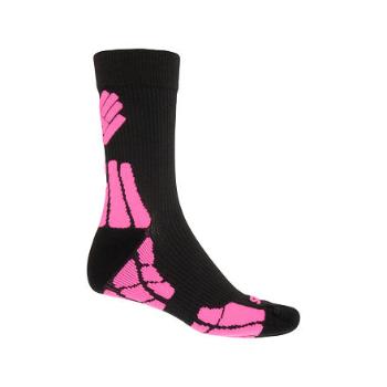 SENSOR PONOŽKY HIKING MERINO WOOL černá/růžová Velikost: 9/11 ponožky