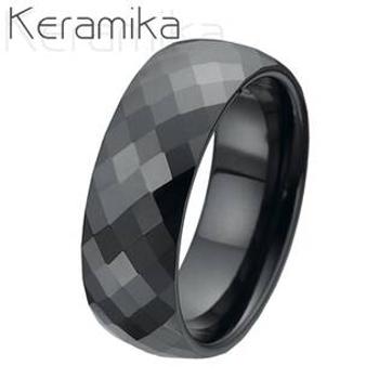 NUBIS® Keramický prsten černý, šíře 8 mm - velikost 64 - KM1002-8-64