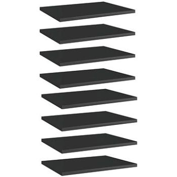 Přídavné police 8 ks černé vysoký lesk 40x30x1,5 cm dřevotříska 805167 (625,21)
