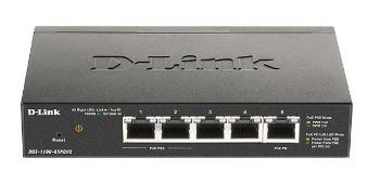 D-Link DGS-1100-05PDV2 5-Port Gigabit PoE Smart Switch, bez zdroje - napájen přes PoE, 2 PoE porty