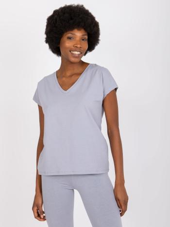 ŠEDÉ BASIC TRIČKO ARLETTE S "V" VÝSTŘIHEM AP-TS-A-004-GREY Velikost: XL