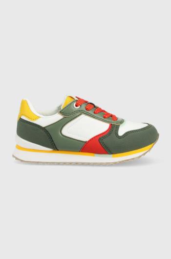 Dětské sneakers boty United Colors of Benetton zelená barva