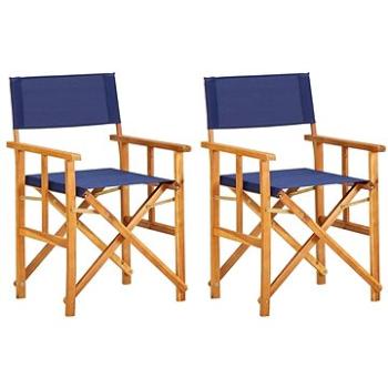 Režisérské židle 2 ks masivní akáciové dřevo modré 45948 (45948)