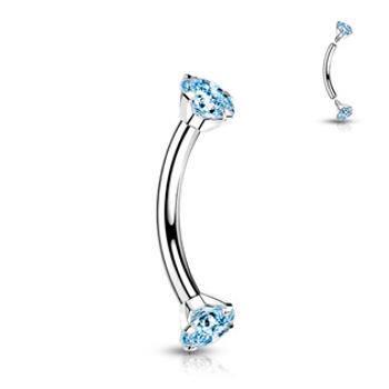 Šperky4U Piercing do obočí TITAN, 1,2 x 8 mm, barva: tyrkysová - TIT1131Q-12083