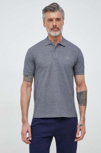 Bavlněné polo tričko Lacoste šedá barva