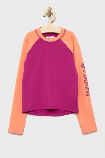 Dětské tričko s dlouhým rukávem Columbia růžová barva