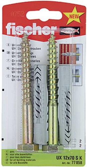 Univerzální hmoždinka Fischer UX 12 x 70 S K 77858, Vnější délka 70 mm, Vnější Ø 12 mm, 1 sada