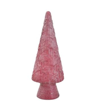 Dekorační růžový skleněný stromek - Ø 14*34 cm 7404591