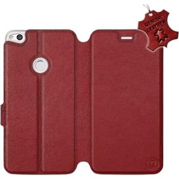 Flip pouzdro na mobil Huawei P9 Lite 2017 - Tmavě červené - kožené -   Dark Red Leather (5903226516827)