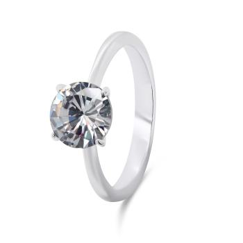 Brilio Silver Nadčasový stříbrný prsten s čirým zirkonem RI057W 54 mm