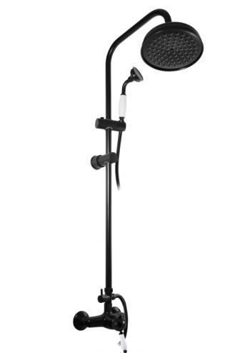 SLEZAK-RAV Vodovodní baterie sprchová s hlavovou a ruční sprchou, Barva: černá matná, Rozměr: 150 mm L581.5/3CMAT