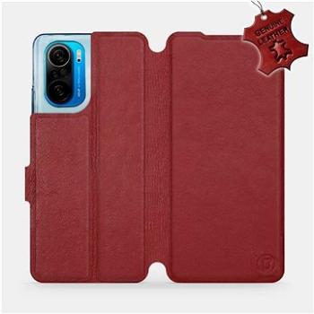Kožené flip pouzdro Xiaomi Poco F3 - Tmavě červené -  Dark Red Leather (5903516666348)