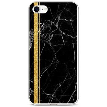 TopQ STYLE iPhone SE 2020 silikon Mramor černo-zlatý 58548 (Sun-58548)