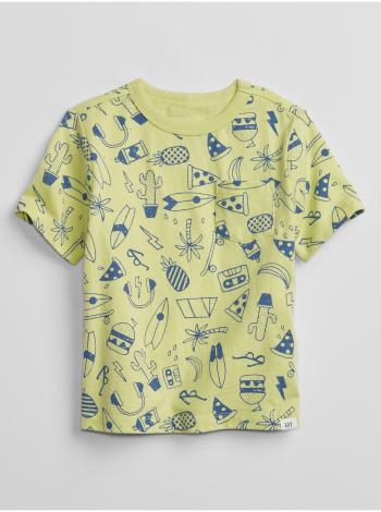 Žluté klučičí dětské tričko print t-shirt GAP
