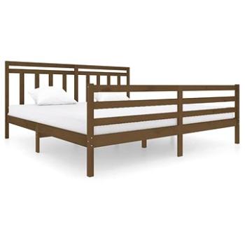 Rám postele medově hnědý masivní dřevo 200 × 200 cm, 3100677 (3100677)