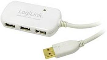 USB 2.0 prodlužovací kabel LogiLink UA0108, 12.00 m, bílá