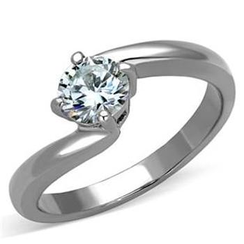 Šperky4U Ocelový prsten se zirkonem - velikost 55 - AL-0017-55