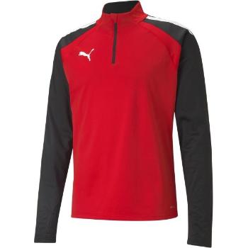 Puma TEAMLIGA 1/4 ZIP TOP Pánská fotbalová mikina, červená, velikost