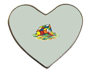 Magnet srdce kov Melting rubiks cube