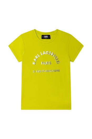Dětské tričko Karl Lagerfeld zelená barva