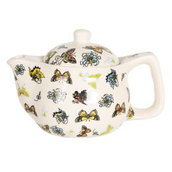 Konvička na čaj s barevnými motýlky - Ø 16*11 cm / 0,4L 6CETE0069S