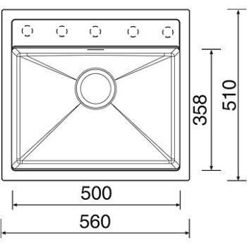 SINKS SOLO 560 Pureblack+VITALIA GR (SO56026VIGR26)