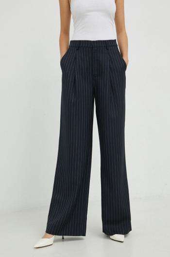 Kalhoty Gestuz Alina dámské, tmavomodrá barva, široké, high waist