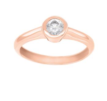 Brilio Půvabný prsten z růžového zlata se zirkonem SR042RAU 60 mm