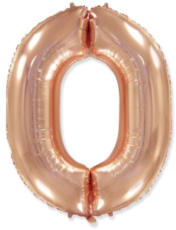 Balón foliový číslice růžovozlatá - Rose Gold 115 cm - 0 - Flexmetal