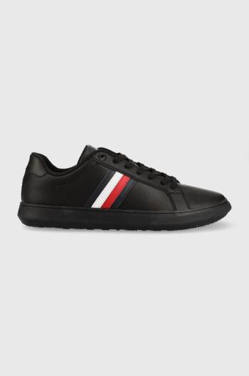 Kožené sneakers boty Tommy Hilfiger černá barva