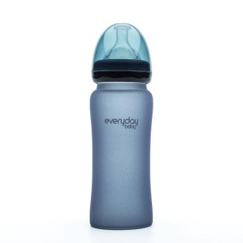 Everyday Baby skleněná láhev s termo senzorem, 300 ml, tmavě modrá