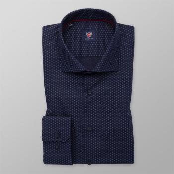 Pánská slim fit košile tmavě modrá s květinovým vzorem 14726 176-182 / XL (43/44)