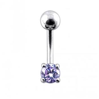 Šperky4U Stříbrný piercing do pupíku, zirkon - BP01027-TZ