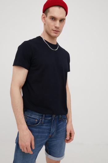 Bavlněné tričko John Frank tmavomodrá barva