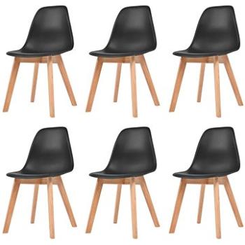 Jídelní židle 6 ks černé plast (244779)