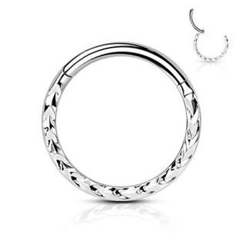 Šperky4U Segment kruh s dekorem - helix / cartilage / tragus piercing - NS0052ST-1210