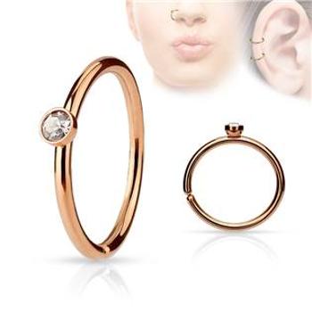 Šperky4U Zlacený piercing do nosu/ucha kruh - N01163-C