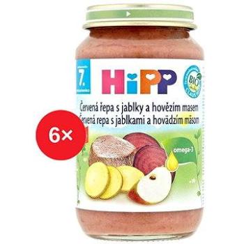 HIPP BIO Červená řepa s jablky a hovězím masem od 8 m, 6 × 220 g (4062300278486)