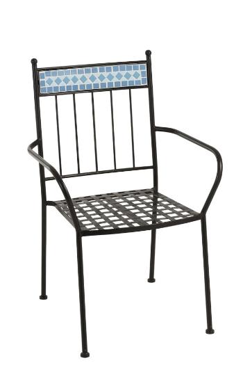 Kovová zahradní židle Mosaic Blue - Ø44*43*93 cm 91418
