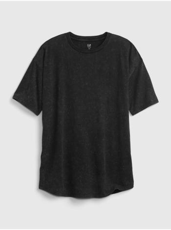 Černé klučičí dětské tričko curved hem t-shirt GAP