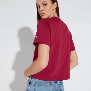 Vínové crop tričko Crewneck T-Shirt – L