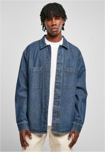 Urban Classics Oversized Denim Pocket Shirt mid indigo washed - L