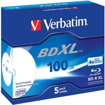 VERBATIM BD-R XL 100GB, 4x, printable, jewel case 5 ks (43789)