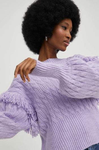 Vlněný svetr Answear Lab dámský, fialová barva